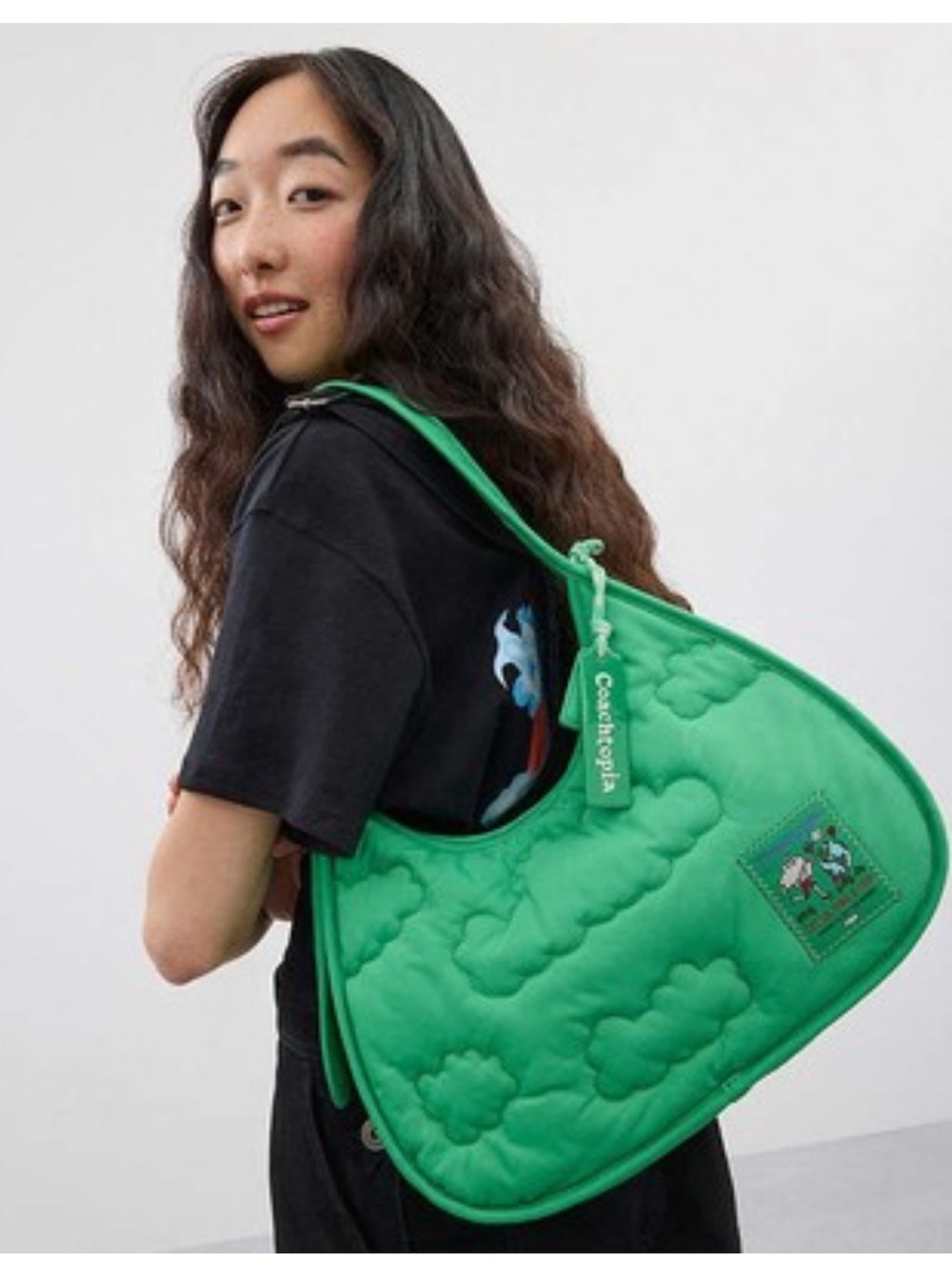 Coach Coachtopia 💚💚 Loop Ergo Cloud-Print Shoulder Bag in green NWT NIB